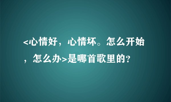 <心情好，心情坏。怎么开始，怎么办>是哪首歌里的？