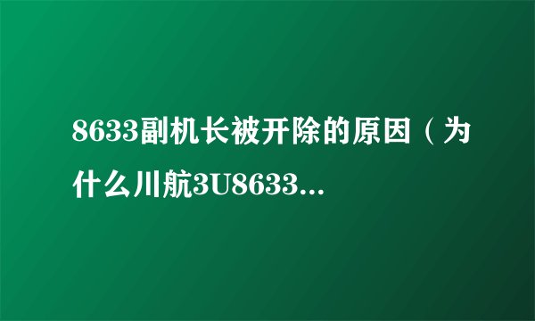 8633副机长被开除的原因（为什么川航3U8633事故中）