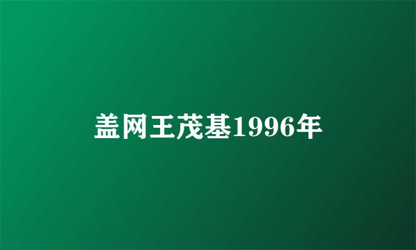 盖网王茂基1996年