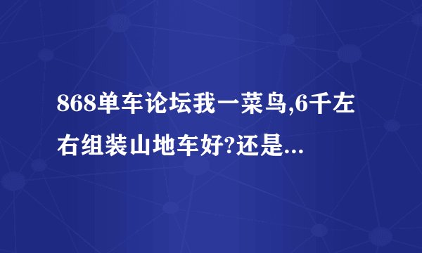 868单车论坛我一菜鸟,6千左右组装山地车好?还是买好?请自行车达人赐教.
