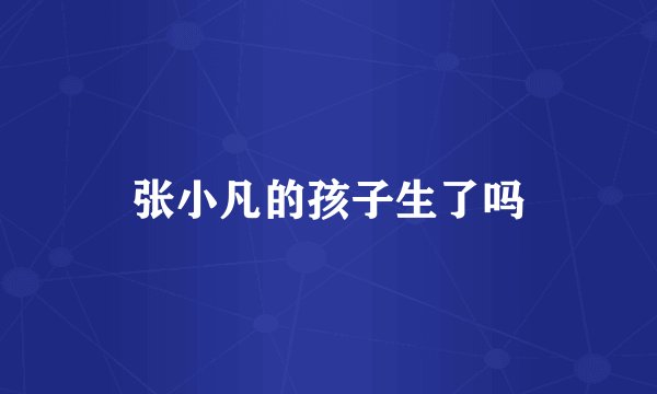 张小凡的孩子生了吗