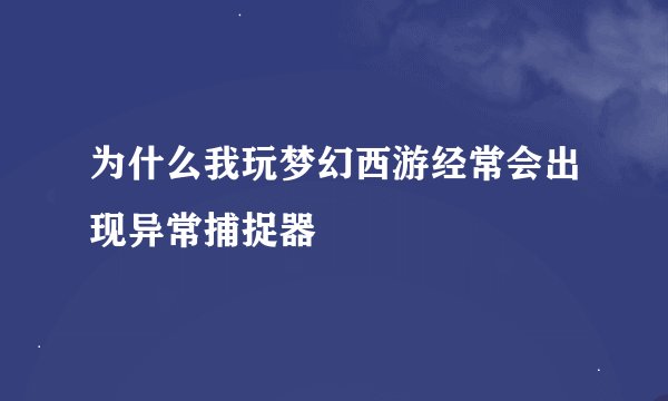 为什么我玩梦幻西游经常会出现异常捕捉器
