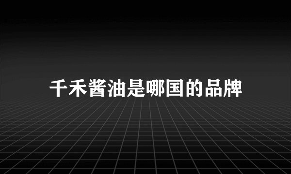 千禾酱油是哪国的品牌