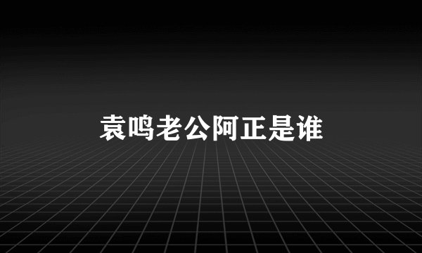 袁鸣老公阿正是谁