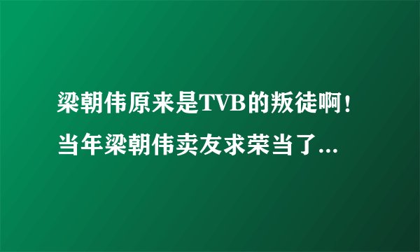 梁朝伟原来是TVB的叛徒啊！当年梁朝伟卖友求荣当了二五仔，背叛了五虎将！结果到今天只有刘德华一个人