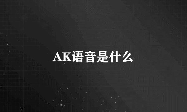AK语音是什么