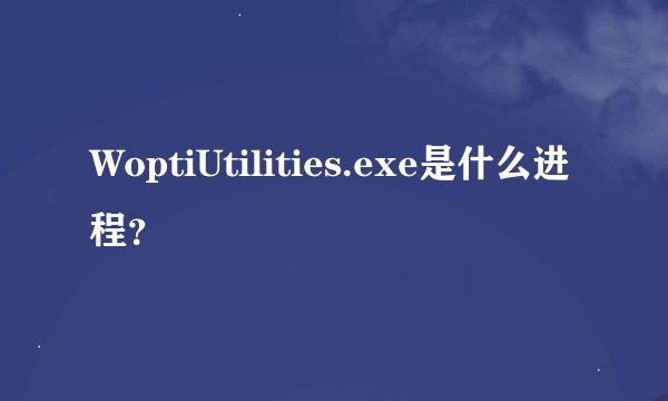 WoptiUtilities.exe是什么进程？