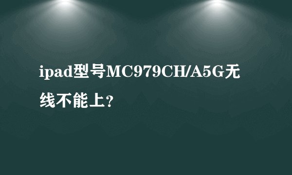 ipad型号MC979CH/A5G无线不能上？