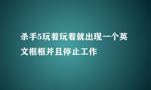 杀手5玩着玩着就出现一个英文框框并且停止工作