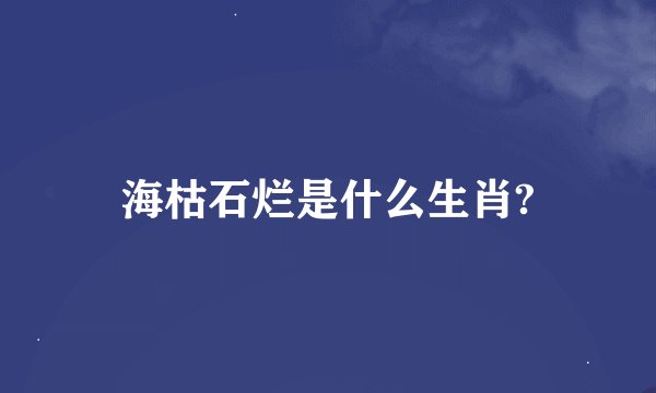 海枯石烂是什么生肖?