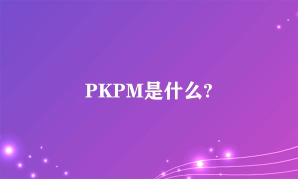 PKPM是什么?