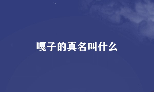 嘎子的真名叫什么