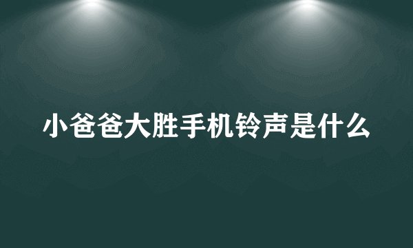 小爸爸大胜手机铃声是什么