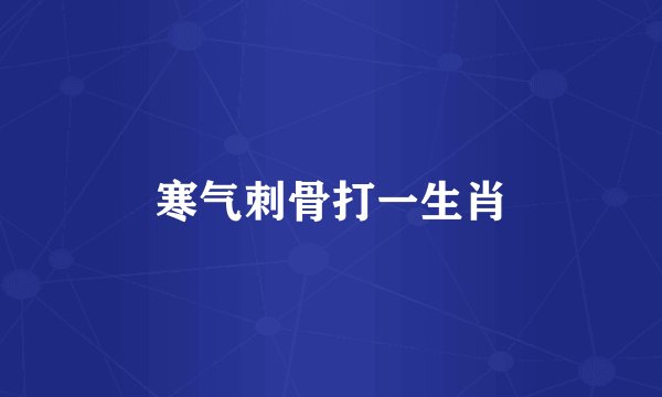 寒气刺骨打一生肖