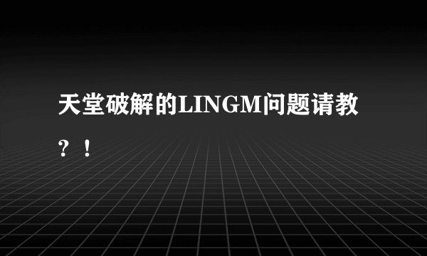 天堂破解的LINGM问题请教？！