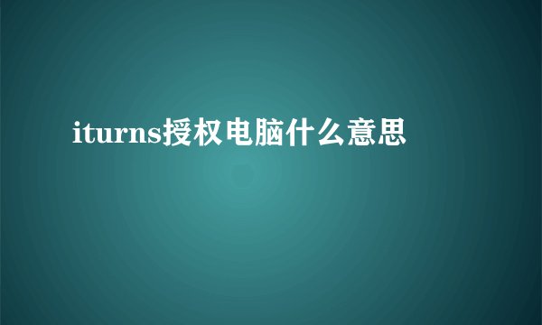 iturns授权电脑什么意思