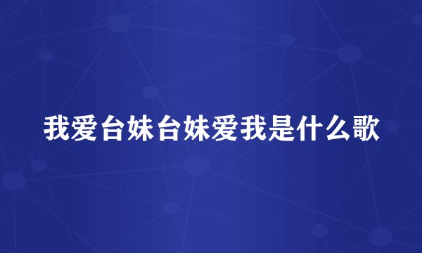 我爱台妹台妹爱我是什么歌