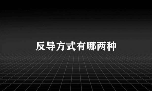 反导方式有哪两种