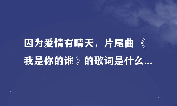 因为爱情有晴天，片尾曲 《我是你的谁》的歌词是什么？求解！