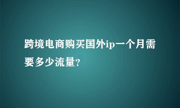 跨境电商购买国外ip一个月需要多少流量？