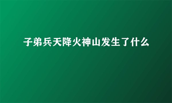 子弟兵天降火神山发生了什么