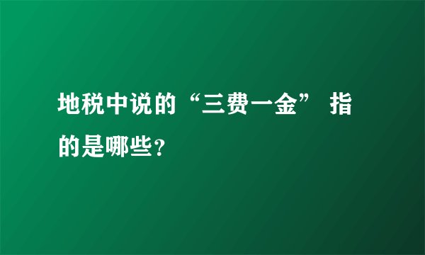 地税中说的“三费一金” 指的是哪些？