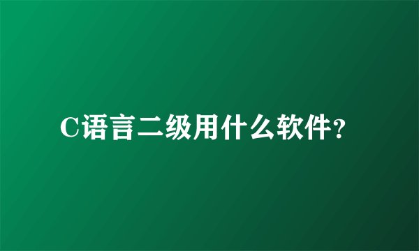 C语言二级用什么软件？