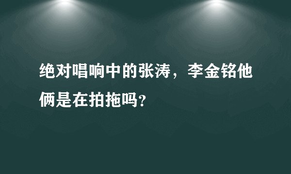 绝对唱响中的张涛，李金铭他俩是在拍拖吗？