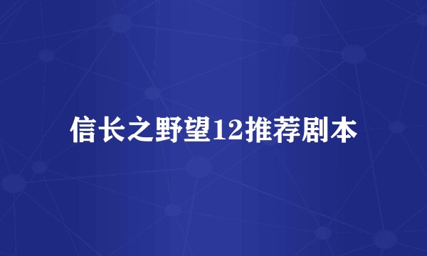 信长之野望12推荐剧本