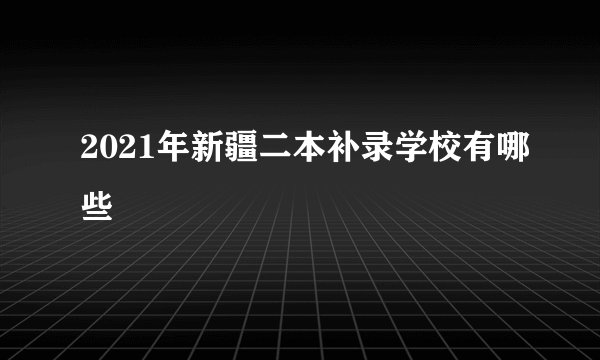 2021年新疆二本补录学校有哪些