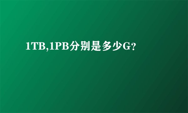1TB,1PB分别是多少G？