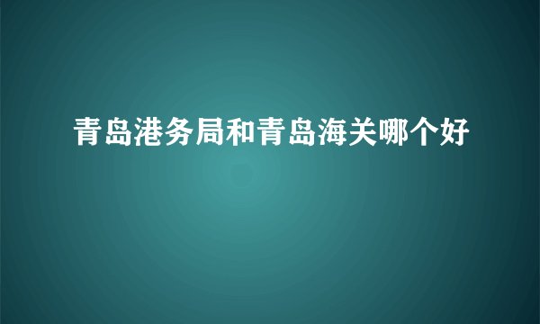 青岛港务局和青岛海关哪个好