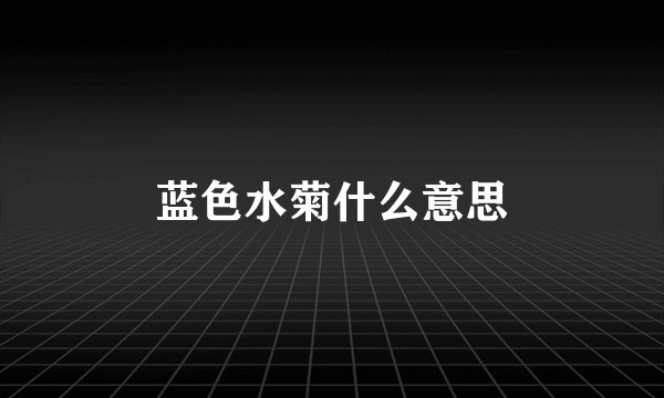 蓝色水菊什么意思