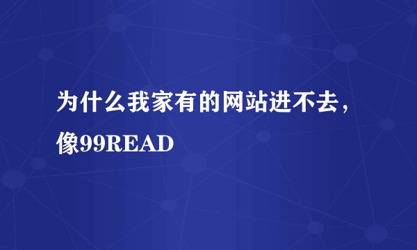为什么我家有的网站进不去，像99READ