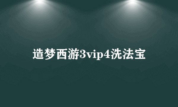 造梦西游3vip4洗法宝