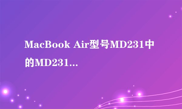 MacBook Air型号MD231中的MD231代表什么？