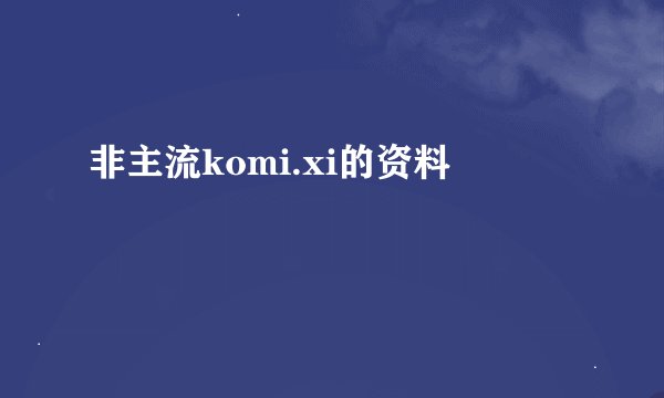 非主流komi.xi的资料