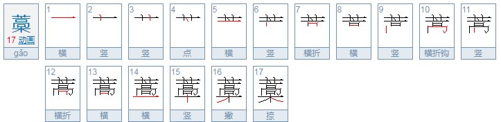 草字头 下面加个高字 高字下面是个木字 读什么