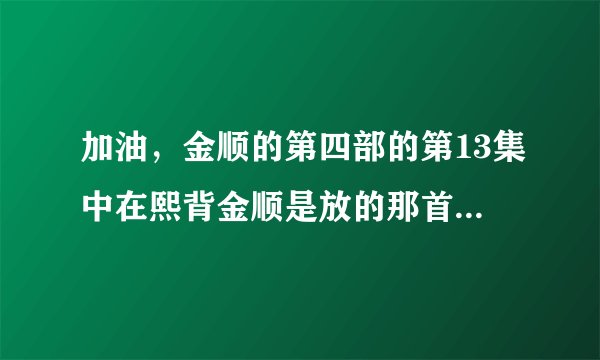 加油，金顺的第四部的第13集中在熙背金顺是放的那首歌是什么？