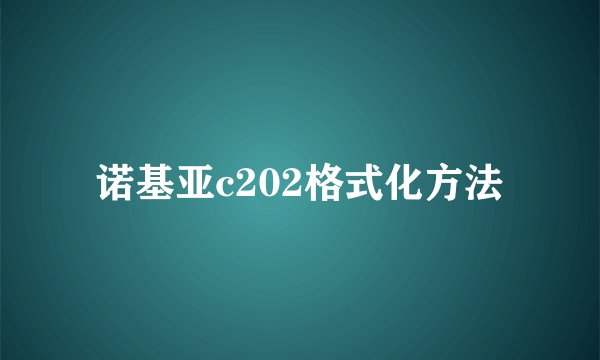 诺基亚c202格式化方法