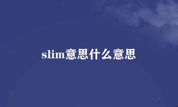 slim意思什么意思