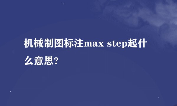 机械制图标注max step起什么意思?
