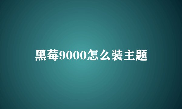 黑莓9000怎么装主题