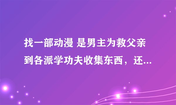 找一部动漫 是男主为救父亲到各派学功夫收集东西，还有两个女生，男女主角都穿着中国古代习武之人的衣服