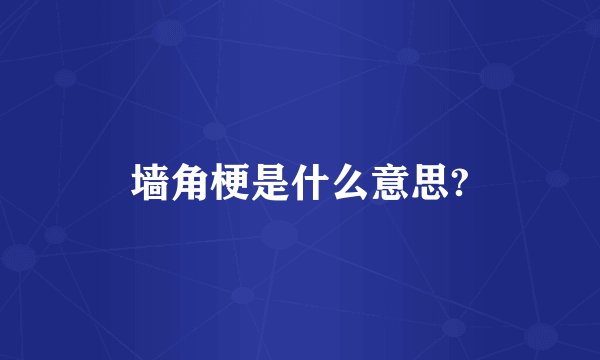 墙角梗是什么意思?