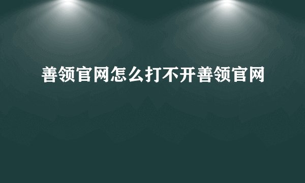 善领官网怎么打不开善领官网