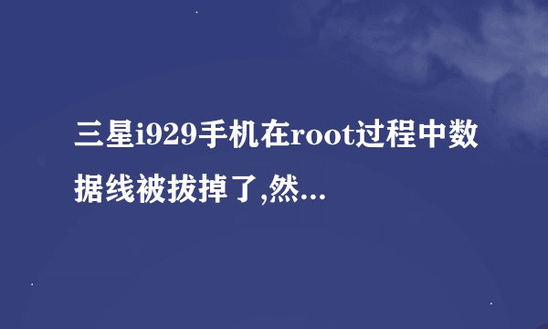 三星i929手机在root过程中数据线被拔掉了,然后手机进不了系统而且重