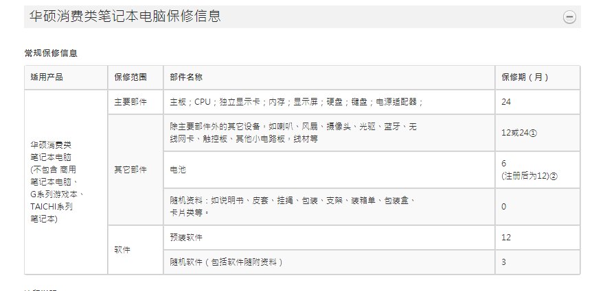 华硕笔记本电脑保修期是多久