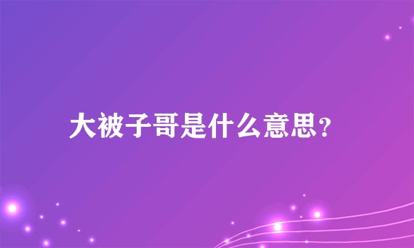 大被子哥是什么意思？