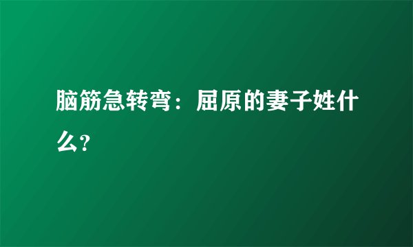 脑筋急转弯：屈原的妻子姓什么？